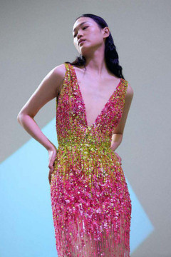 Bead Embroidery Sleeveless Gown Bead Embroidery Sleeveless Gown