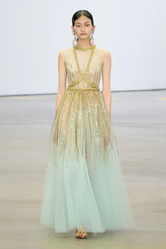Embroidered Tulle Sleeveless Gown Embroidered Tulle Sleeveless Gown