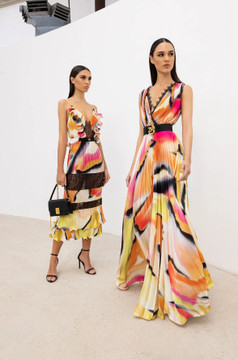 Aerial Print Sleeveless Gown