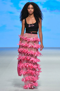 Crop Top and Feathered Skirt Crop Top and Feathered Skirt