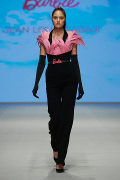 Crepe Jumpsuit with Feathers