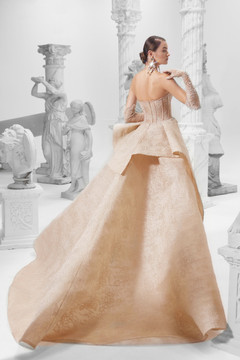 Strapless Gown with Sculpted Skirt Strapless Gown with Sculpted Skirt