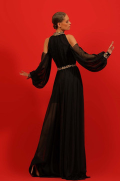 Crepe Georgette and Lace Gown Crepe Georgette and Lace Gown