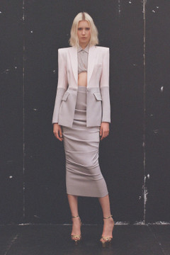 Lycra Top, Satin Crepe Skirt and Blazer