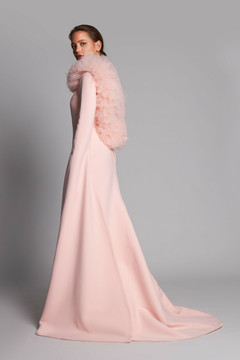Long Cape Sleeve Fit and Flare Gown Long Cape Sleeve Fit and Flare Gown