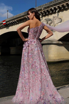 A-Line Draped One Shoulder Gown A-Line Draped One Shoulder Gown