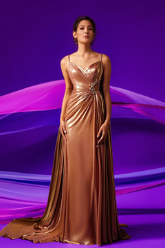 Chiffon Lurex Evening Gown