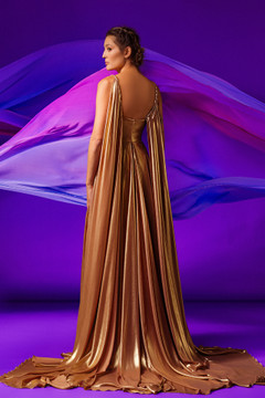 Chiffon Lurex Evening Gown