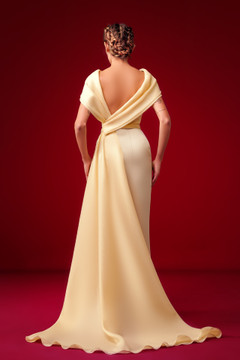 Shoulder Draped Embroidered Gown Shoulder Draped Embroidered Gown