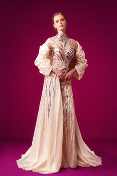 Embroidered High-Neck Gown Embroidered High-Neck Gown