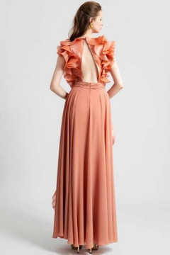Flowy Ruffled Crepe Gown