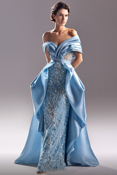 Sequined Lace and Organdie Gown Sequined Lace and Organdie Gown