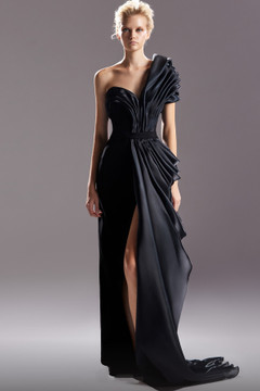 Organdie High Slit Gown