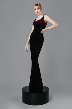Velvet Embroidered Gown Velvet Embroidered Gown