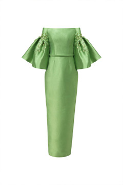 Jade Off Shoulder Gown with Bell Sleeves Jade Off Shoulder Gown with Bell Sleeves