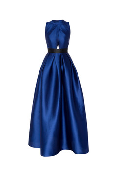 Asymmetrical Box-Pleated Gown Asymmetrical Box-Pleated Gown