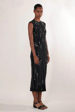 Ponte Crystal- Embroidered Dress