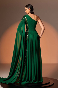 Crepe Georgette Gown with Lace Crepe Georgette Gown with Lace