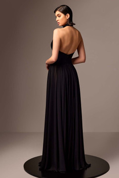 Crepe and Georgette Sleeveless Gown Crepe and Georgette Sleeveless Gown