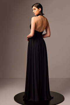 Crepe and Georgette Sleeveless Gown