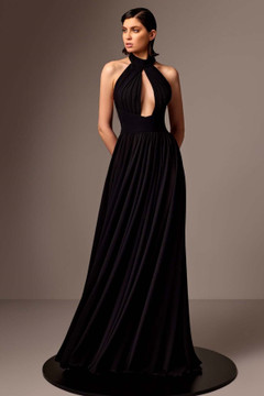 Crepe and Georgette Sleeveless Gown