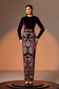 Velvet Gown with Lace Velvet Gown with Lace