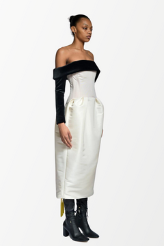 Faille Off Shoulder Dress Faille Off Shoulder Dress