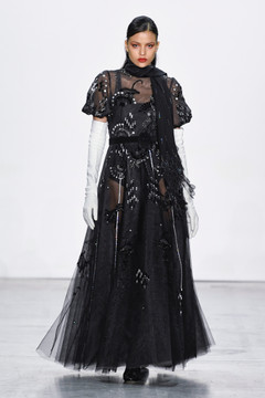 Deco Petal Embroidered Tulle Gown Deco Petal Embroidered Tulle Gown