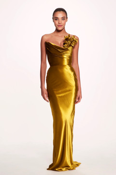 Strapless Velvet Slinky Gown