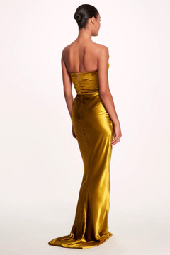 Strapless Velvet Slinky Gown