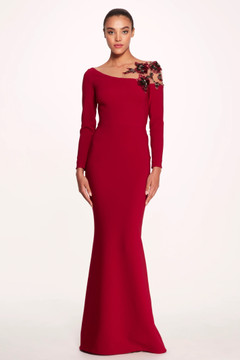 Asymmetric Neck Open Back Gown