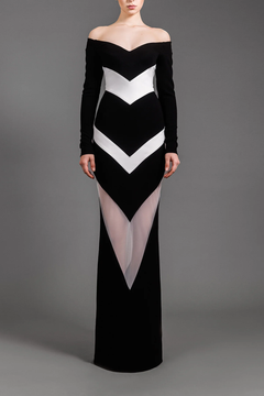 Crêpe V-Structured Gown