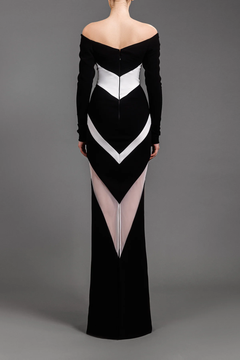 Crêpe V-Structured Gown