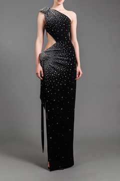 Embroidered Crystal Crêpe Gown Embroidered Crystal Crêpe Gown