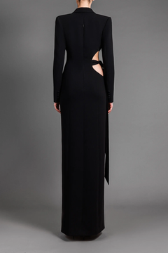 Long Sleeve Crêpe Coat Gown Long Sleeve Crêpe Coat Gown