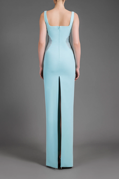 Scoop Neck Shimmery Lurex and Crêpe Gown Scoop Neck Shimmery Lurex and Crêpe Gown