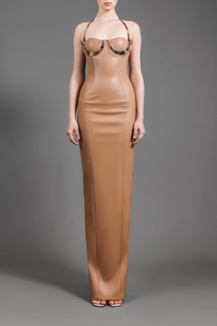 Halter Neck Leather Gown Halter Neck Leather Gown