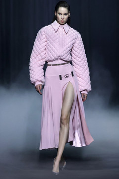 Quilted Crêpe Bomber Jacket and Skirt Quilted Crêpe Bomber Jacket and Skirt