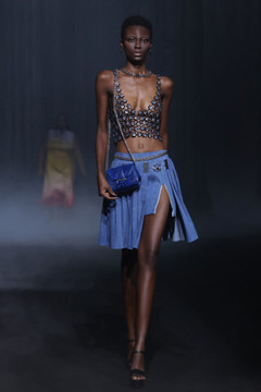 Crop Top with Denim Skirt Crop Top with Denim Skirt