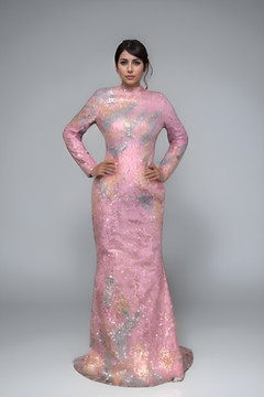 Long Sleeve Tulle Gown with Cape Long Sleeve Tulle Gown with Cape