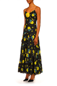 Black Silk Tiered Dress Black Silk Tiered Dress