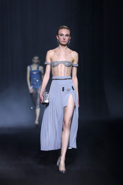 Beaded Tulle Corset with Crêpe Skirt Beaded Tulle Corset with Crêpe Skirt
