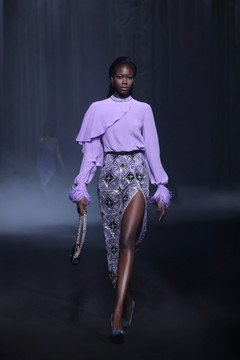 Georgette Blouse with Beaded Tulle Skirt Georgette Blouse with Beaded Tulle Skirt