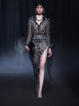 Beaded Tulle Shirt with Skirt Beaded Tulle Shirt with Skirt