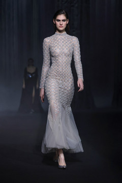Beaded Tulle Shirt Flared Dress Beaded Tulle Shirt Flared Dress