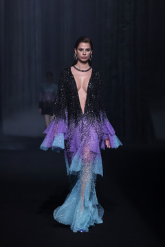 Beaded Tulle Kaftan