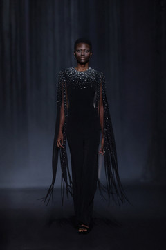 Crêpe Jumpsuit with Beaded Bodice Crêpe Jumpsuit with Beaded Bodice