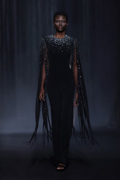 Crêpe Jumpsuit with Beaded Bodice Crêpe Jumpsuit with Beaded Bodice