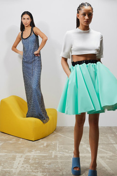 Knit Top with Latex Skirt Knit Top with Latex Skirt