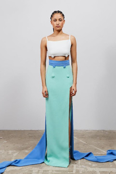 Crêpe Crop Top with Skirt